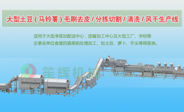 黄陵连续式土豆去皮清洗切割风干生产线